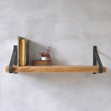 Manhattan Industrial Wood Shelf - 50 x 22cm; Natural