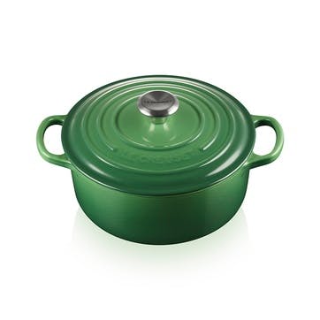 Signature Cast Iron Round Casserole 28cm, Bamboo Green