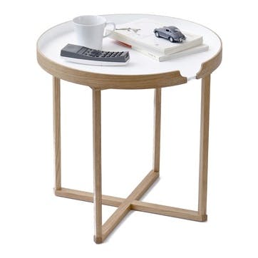 Damien Round Tray Table, White