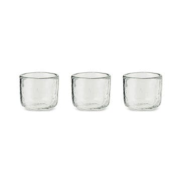 Irda Set of 3 Small Tealights, Clear
