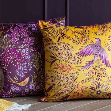 Bird of Paradise Cushion 50 x 50cm, Saffron