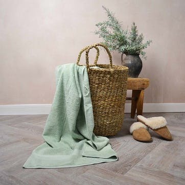 Organic 600gsm The Bath Sheet 100 x 160cm, Sage Green