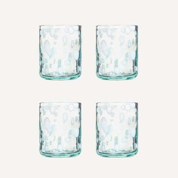 Blanco Set of 4 Hand Made Glass Tumblers H11cm, White