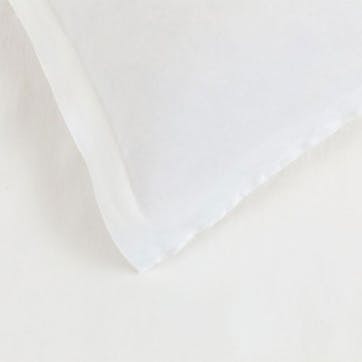 Washed Linen Double Fitted Sheet, White