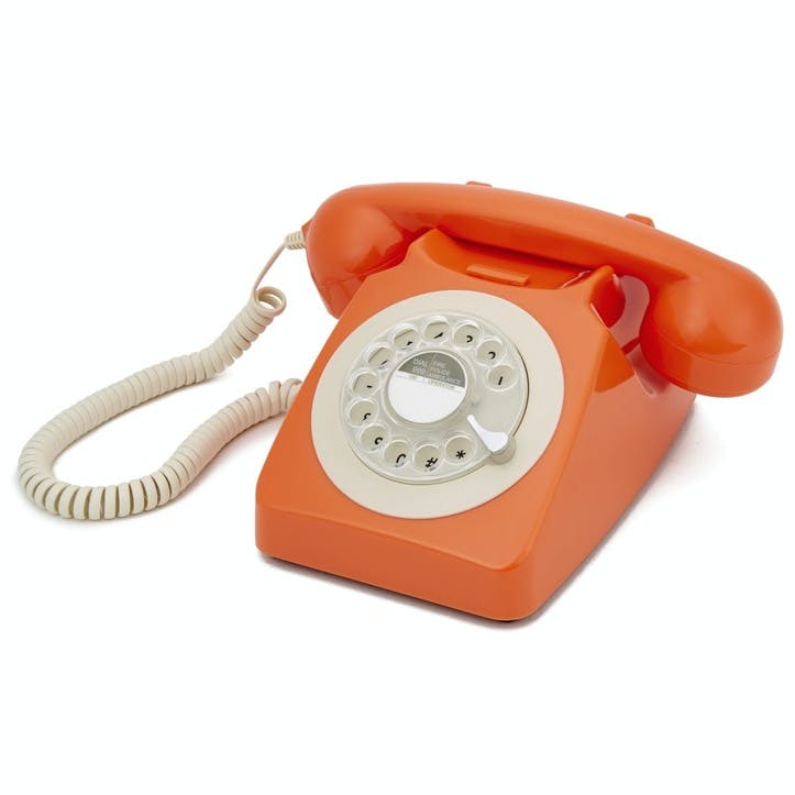 746 Rotary Telephone; Orange