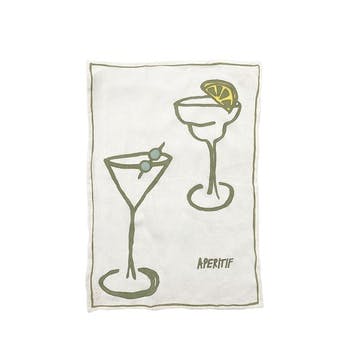 Apertif Tea Towel 50 x 70cm, Green