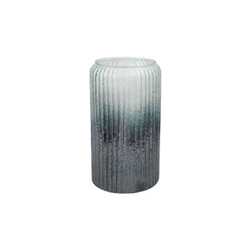 Verre Ribbed Vase   H30cm, Blue