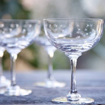 Stars Crystal Champagne Coupes, Set Of 6