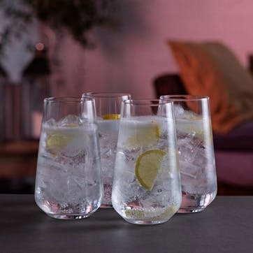 Cheers Set of 4 Highball Glasses 500ml, Clear