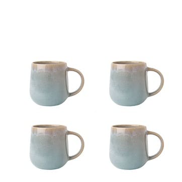 Reactive Glaze Set of 4 Mugs 340ml, Grey
