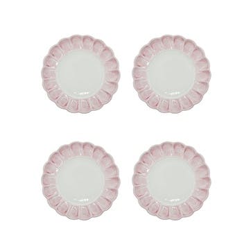 Lido Set of 4 Dinner Plates D29cm, Pink