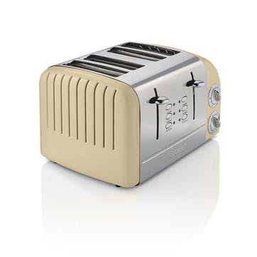 Retro 4 Slice Toaster, Cream