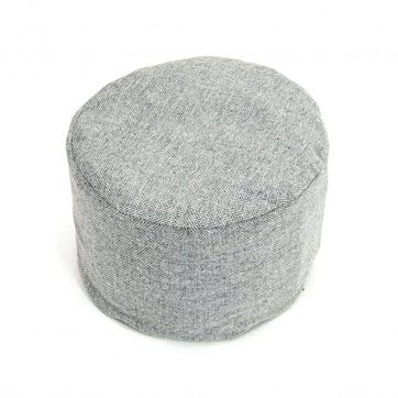 Tweed Pouffe; Silver Grey