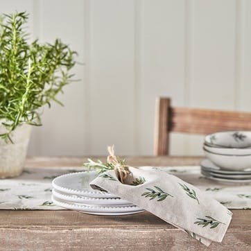 Olive Branch Set of 4 Napkins, Neutral