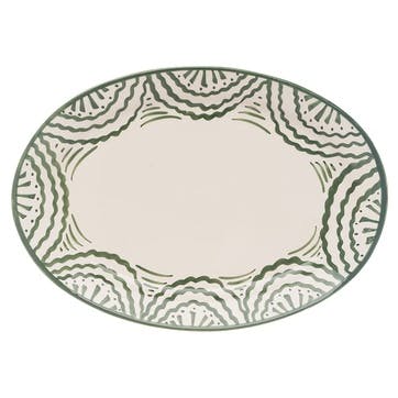 Ondas Serving Platter L36 x W26.5cm, Green