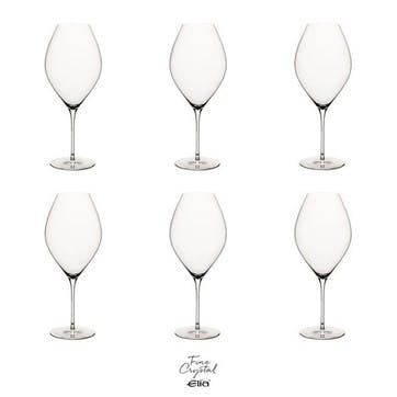 Miravell Set of 6 Crystal Red Wine Glasses 610ml Clear,