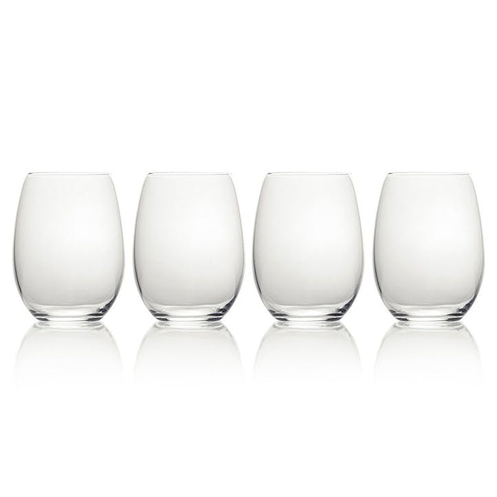 Julie Set of 4 Stemless Wine Glasses 584ml, Clear