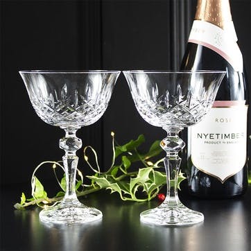 London Set of 2 Champagne Coupes 180ml, Clear