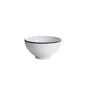Canteen Round Rice Bowl, D14.5cm, White/Blue