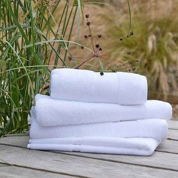 Organic Eco Twist Hand Towel, White