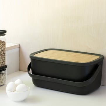 Nic Bread Bin, Dark Grey