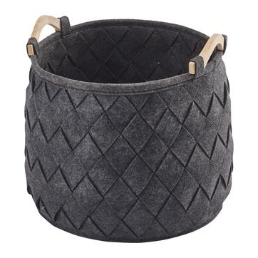Medium storage basket, 35 x 35cm - 33L, Aquanova, Amy, dark