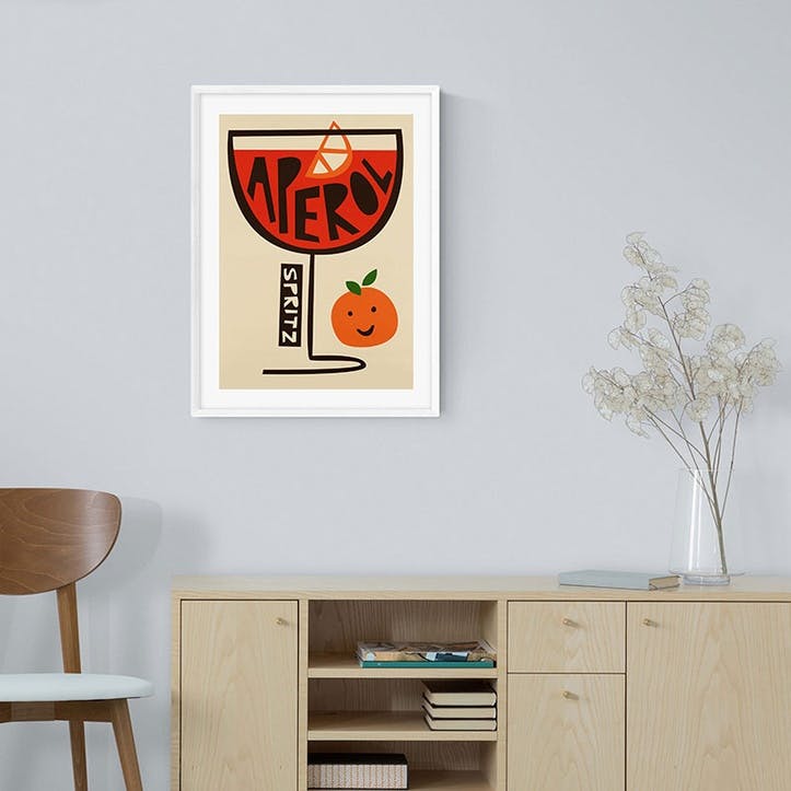 Fox and Velvet Aperol Spritz Art Print H44 x W32cm, Multi