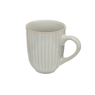 Ribbed Mug , 400ml, Light Grey