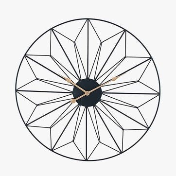 Geo Clock D77cm, Black and Gold