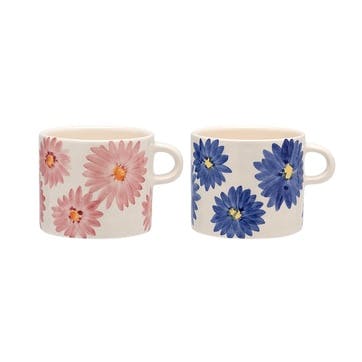 Cherished Moments Set of 2 Mugs 500ml, Blue & Pink