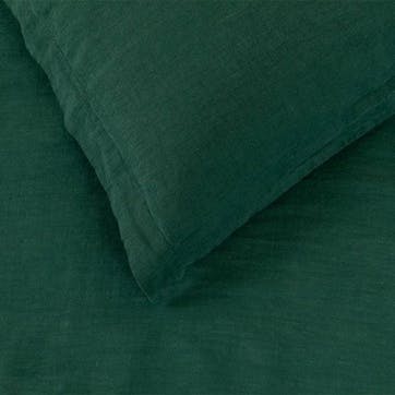 Washed Linen King Size Fitted Sheet, Forest Green