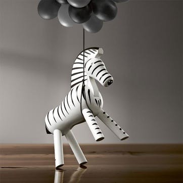 Zebra Wooden Figurine, Black/White