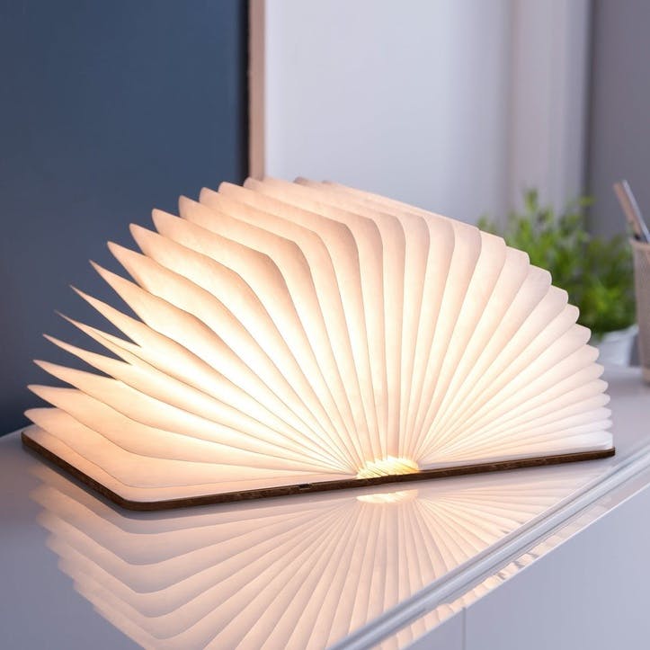 LED Smart Book Light, Standard, Brown Leather