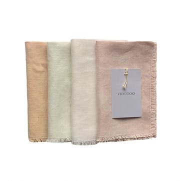 Set of 4 Placemats 35 x 45cm, Naturally Dyed Natural Assorted