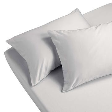 Sateen King Size Fitted Sheet, Platinum