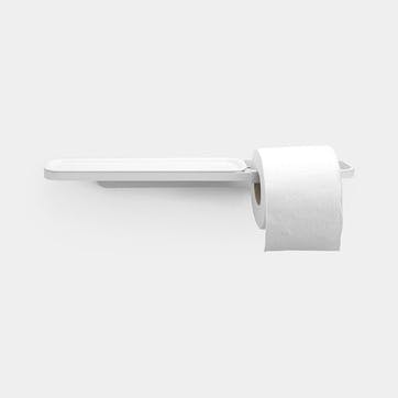 MindSet Toilet Roll Holder with Shelf , Mineral Fresh White