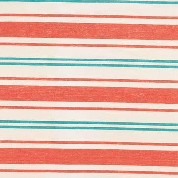 Summer Stripe Hand Made Set of 2 Napkins 45 x 45 cm, Red / Green / White