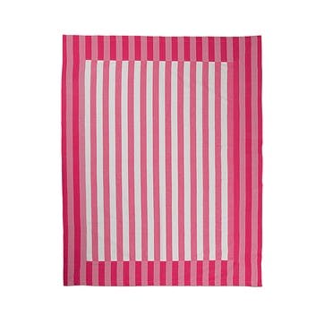 Stripe Tablecloth W160 x L200cm, Punch Pink