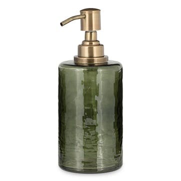 Ilcoso Recycled Hammered Glass Soap Dispenser, Green