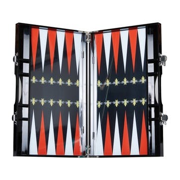 Backgammon set, L35.3 x W21.4 x D4.7cm, Casacarta, Bee, black and red