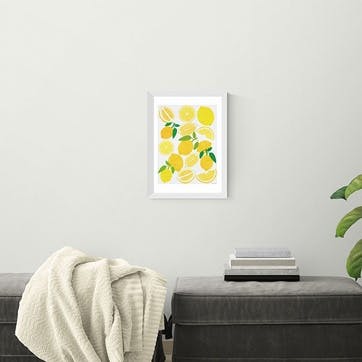 Leanne Simpson Lemon Harvest Framed Print 45 x 33cm, Yellow