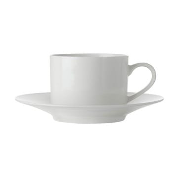 White Basics Straight Cup & Saucer, White