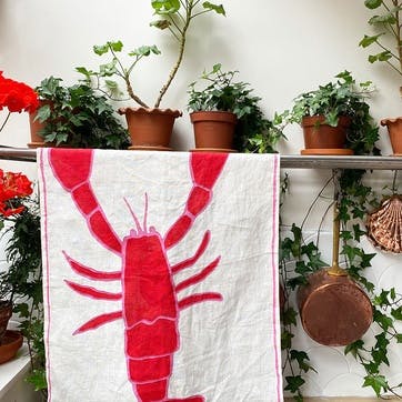 Lobster Tea Towel 50 x 70cm, Red