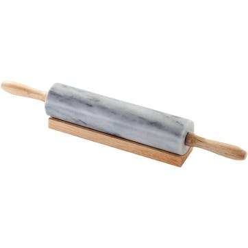 Marble Rolling Pin & Wooden Stand