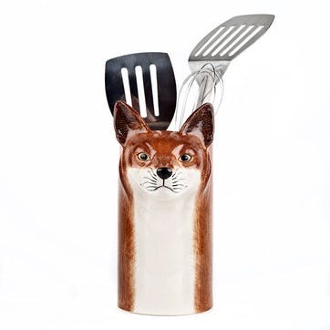 Fox Utensil Pot H20.5cm Brown