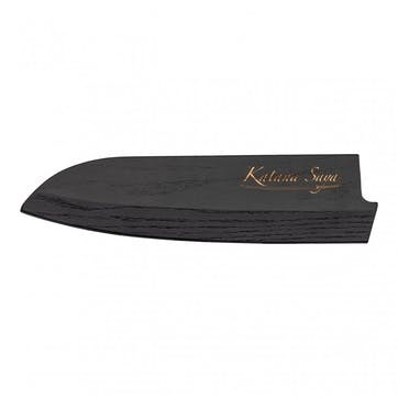 Katana Saya Pakkawood Santoku Knife 12cm Damascus Blade ,