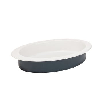 Oval Baking Dish, 28cm, White Ceramic