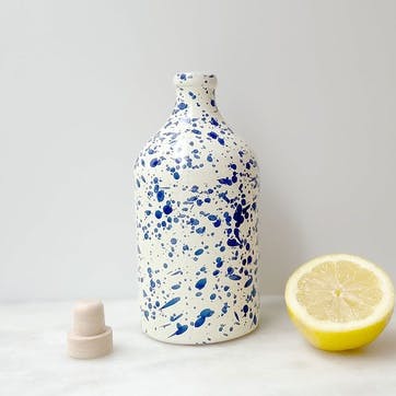 Splatter  Ceramic Bottle H18 x D8.5cm, Blueberry