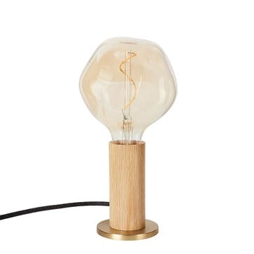 Knuckle Pendant Table Lamp with Voronoi Bulb H30 x D13cm Oak & Brass
