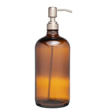 Amber Glass Pump Bottle 1.1L, Amber